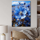 Blue Flower Cobalt Delight - Floral Canvas Wall Art