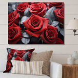 Red Grey Rose Eternal Beauty - Floral Canvas Wall Art