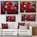 Red Grey Rose Eternal Beauty - Floral Canvas Wall Art