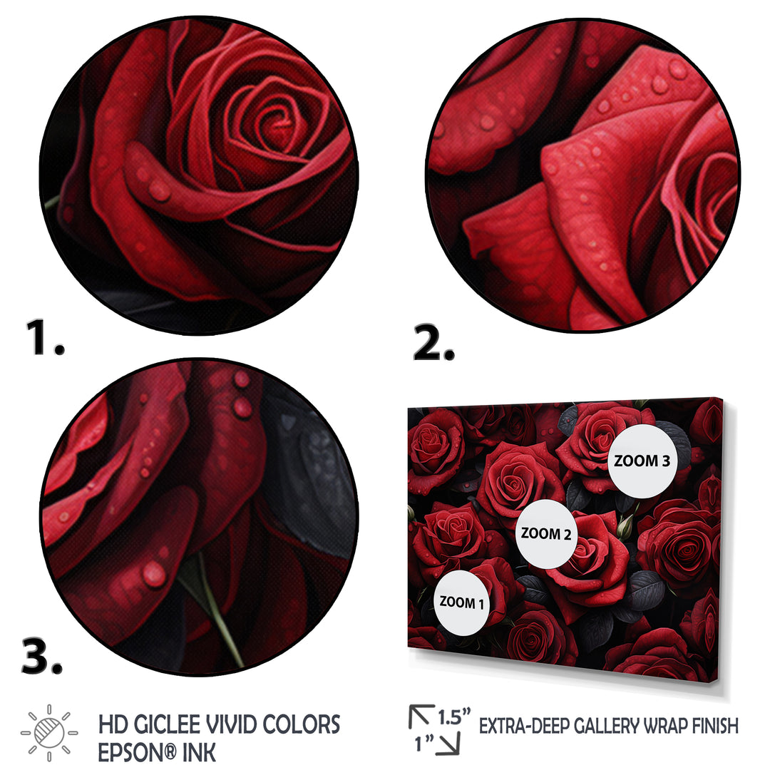 Red Black Rose Eternal Beauty IV - Multi-Panels