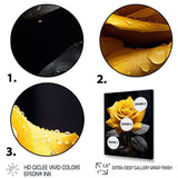 Yellow Black Rose Elegance III - Floral Canvas Wall Art