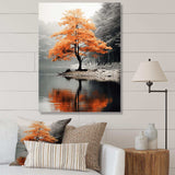 Orange And Grey Forest Autumn Elegance II - Landscapes Canvas Wall Art