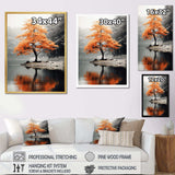 Orange And Grey Forest Autumn Elegance II - Landscapes Canvas Wall Art