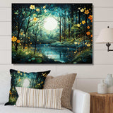 Forest Enchanted Forest Pointillism I - Landscapes Canvas Wall Art