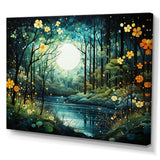 Forest Enchanted Forest Pointillism I - Landscapes Canvas Wall Art