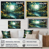 Forest Enchanted Forest Pointillism I - Landscapes Canvas Wall Art