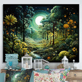 Forest Enchanted Forest Pointillism II - Landscapes Canvas Wall Art