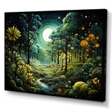 Forest Enchanted Forest Pointillism II - Landscapes Canvas Wall Art