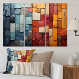Forest Red Wood Collage I - Multi-Panels