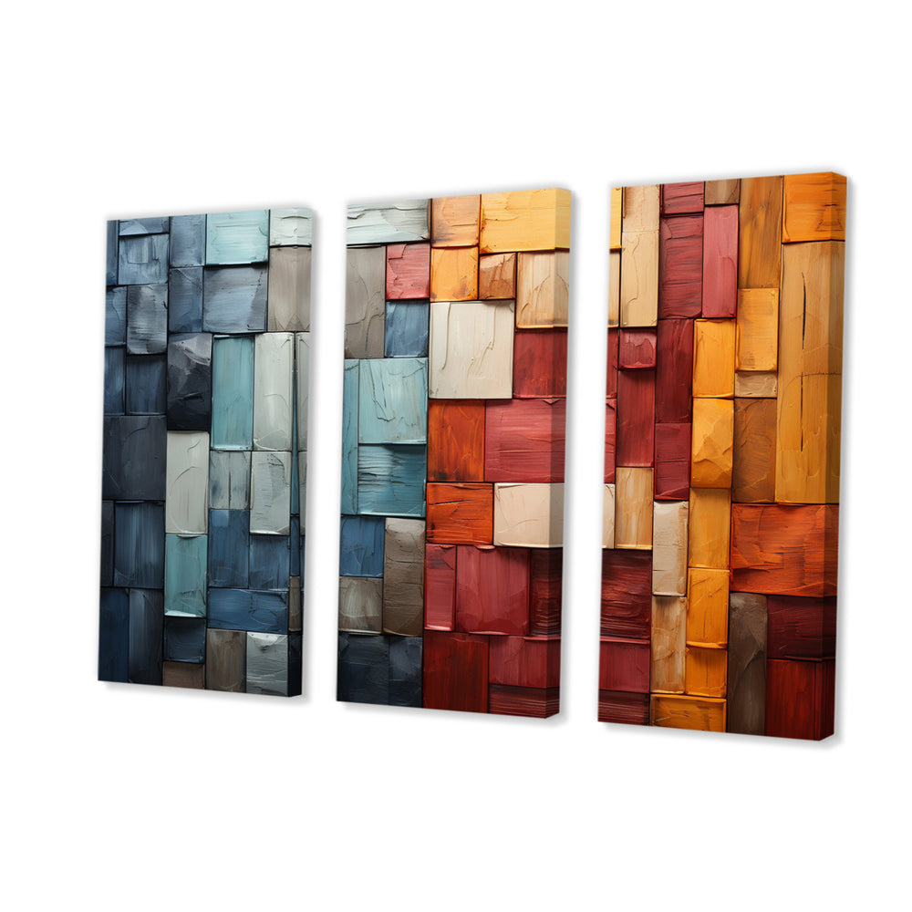 Forest Red Wood Collage I - Multi-Panels