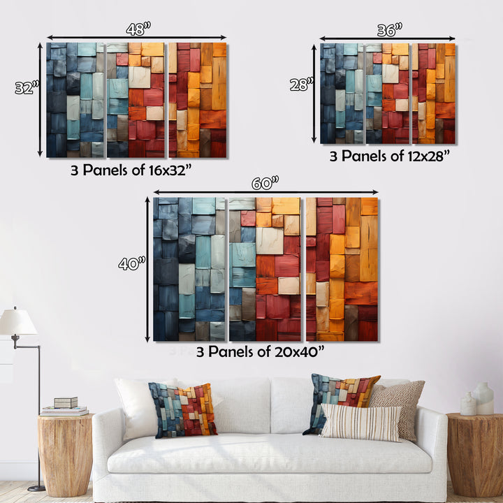 Forest Red Wood Collage I - Multi-Panels