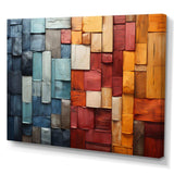 Forest Red Wood Collage I - Landscapes Canvas Wall Art