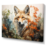 Fox Wilderness Observer Geometric - Animals Canvas Wall Art