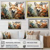 Fox Wilderness Observer Geometric - Animals Canvas Wall Art