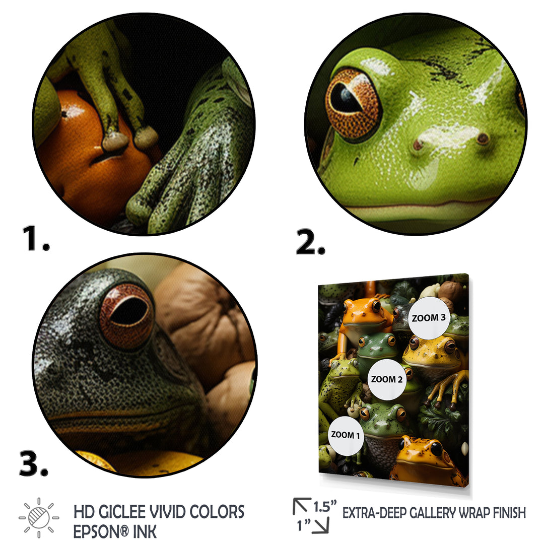 Toads Family - Frog Canvas Wall Art