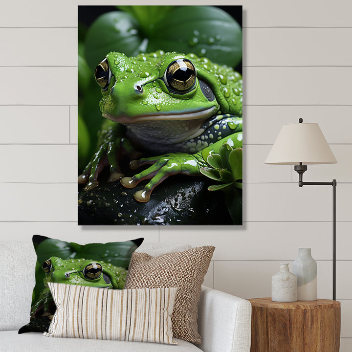 Green Frog Portrait - Frog Wall Art Prints