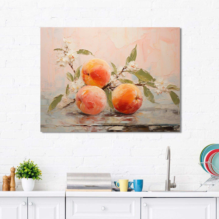 Fruit Abstract Peach - Food &amp; Beverage Canvas Wall Art