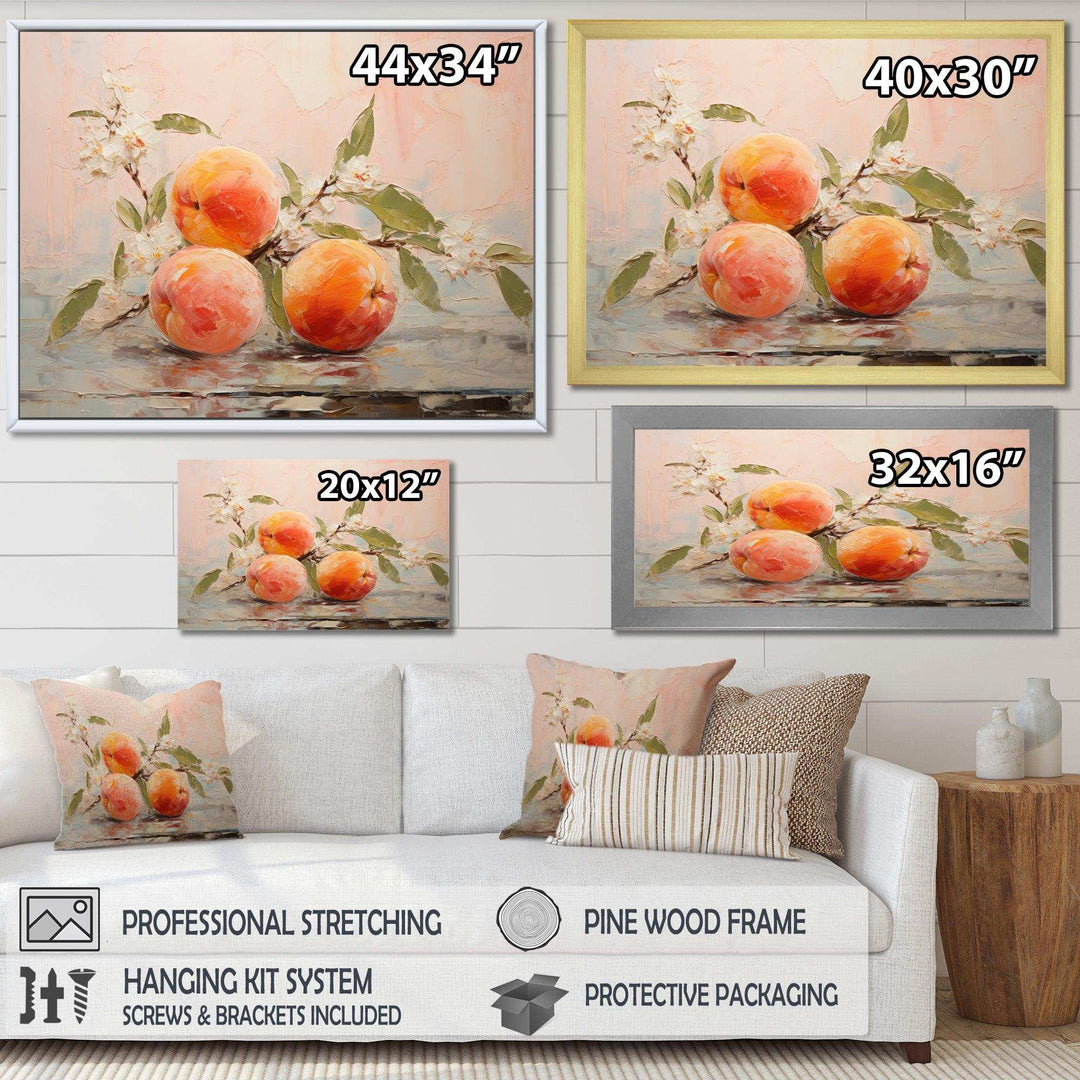 Fruit Abstract Peach - Food &amp; Beverage Canvas Wall Art