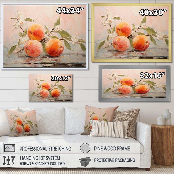 Fruit Abstract Peach - Food &amp; Beverage Canvas Wall Art