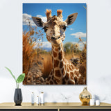 Cute Giraffe Portrait - Beige Giraffe Wall Art