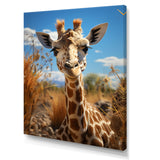 Cute Giraffe Portrait - Beige Giraffe Wall Art