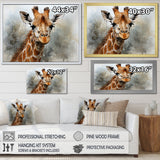 Giraffe Elegant Portrait - Giraffe Framed Canvas Art