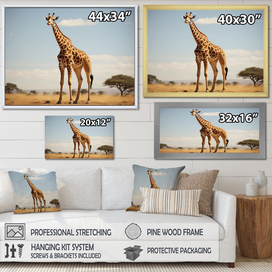 Giraffe Gentle Horizon - Giraffe Living Room Wall Art
