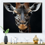 Black And White Giraffe Portrait I - Animals Canvas Wall Art