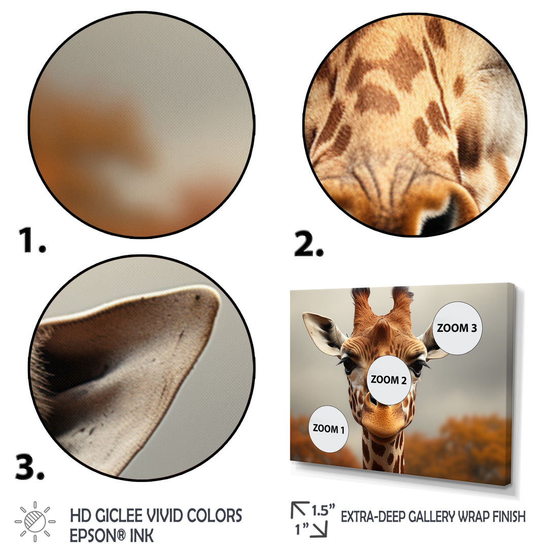 Giraffe Gentle Portrait - Giraffe Bedroom Wall Art
