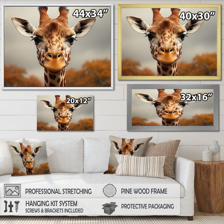 Giraffe Gentle Portrait - Giraffe Bedroom Wall Art