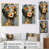 Glam Harmonious Cubist Woman Portrait I - Fashion Canvas Wall Art