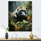 Gorilla In Jungle - Gorilla Living Room Wall Art