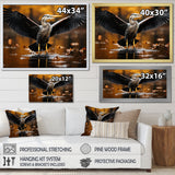 Yellow Black Heron Elegance Unveiled - Heron Canvas Wall Art