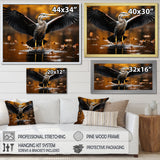 Yellow Black Heron Elegance Unveiled - Heron Canvas Wall Art