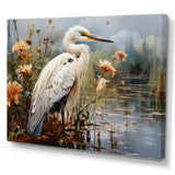 White Peach Heron Herons Haven - Animals Canvas Wall Art