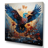 Heron Majestic Wings Pointillism - Teal Heron Wall Art