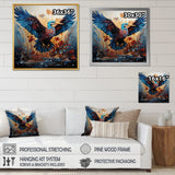 Heron Majestic Wings Pointillism - Teal Heron Wall Art