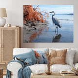 Heron Morning Stroll - Heron Framed Canvas Art