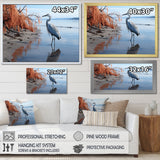 Heron Morning Stroll - Heron Framed Canvas Art