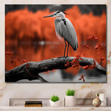 Heron Serenity In Monochrome - Heron Living Room Wall Art