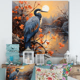 Heron Waterside Serenade Pointillism - Heron Wall Art Prints