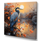 Heron Waterside Serenade Pointillism - Heron Wall Art Prints