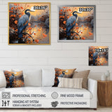 Heron Waterside Serenade Pointillism - Heron Wall Art Prints