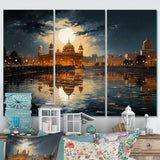 Hinduisim Golden Temple I - 3-Piece Canvas Wall Art