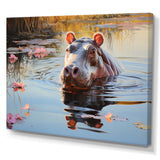 Hippopotamus Mighty Hippo Pastoral - Gray Hippopotamus Wall Art