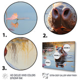 Hippopotamus Mighty Hippo Pastoral - Gray Hippopotamus Wall Art