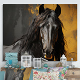 Yellow Horse Bold Elegance - Horse Living Room Wall Art