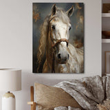 White Horse Equestrian Duality II - Animals Canvas Wall Art