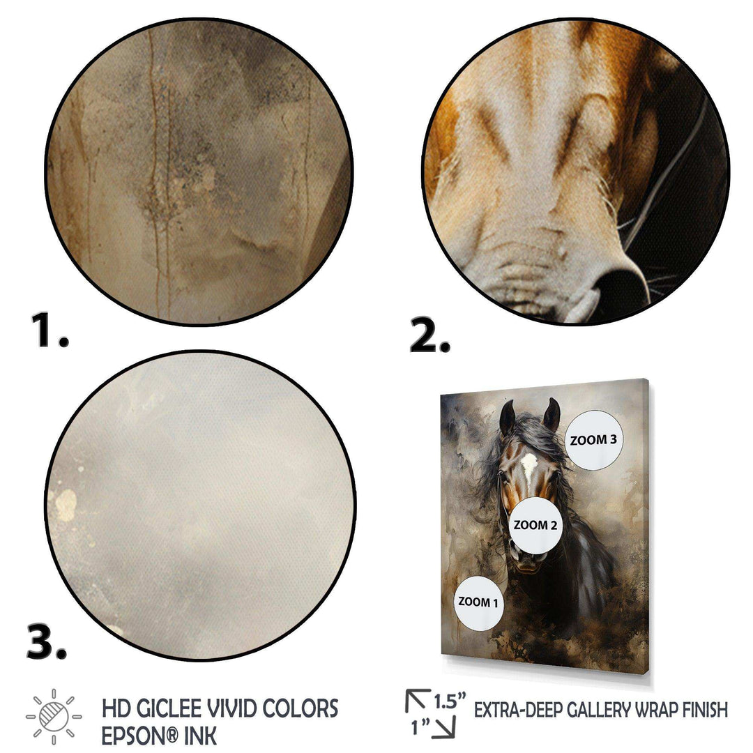 White Horse Equestrian Duality I - Animals Canvas Wall Art