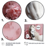 Pink White Horse Gentle Beauty - Pink Horse Wall Art